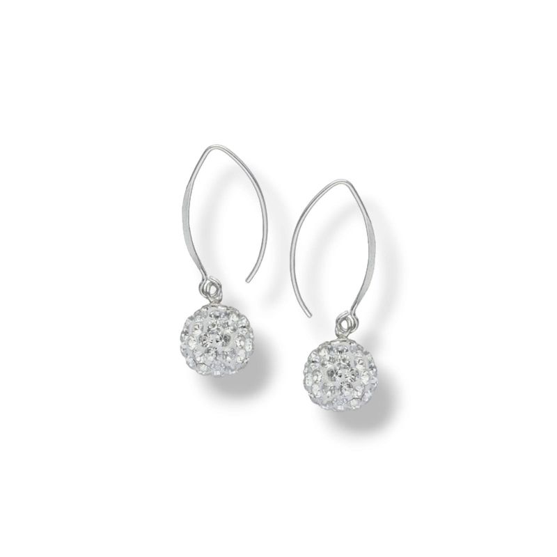 GENERICO - Aros de Plata Colgante Strass Blanco