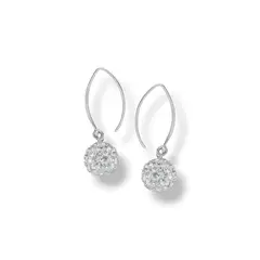 GENERICO - Aros de Plata Colgante Strass Blanco