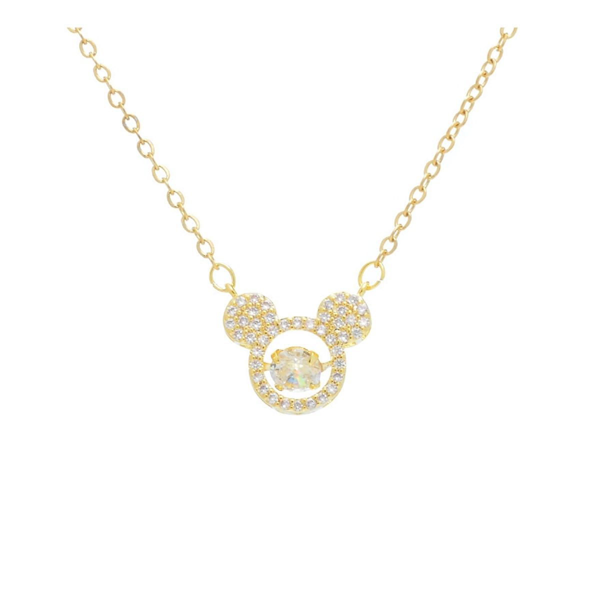 ZG JOYAS - Collar Dorado Galvanizado En Oro Colgante Mickey Mouse