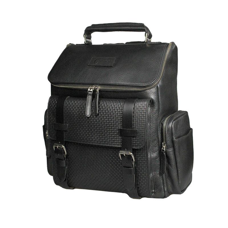 CRAFTMEN - Mochila de  Cuero Color Negro Craftmen