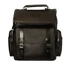 CRAFTMEN - Mochila de Cuero Color Negro