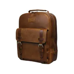 CRAFTMEN - Mochila100 % Cuero Genuino Gerard color Cafe