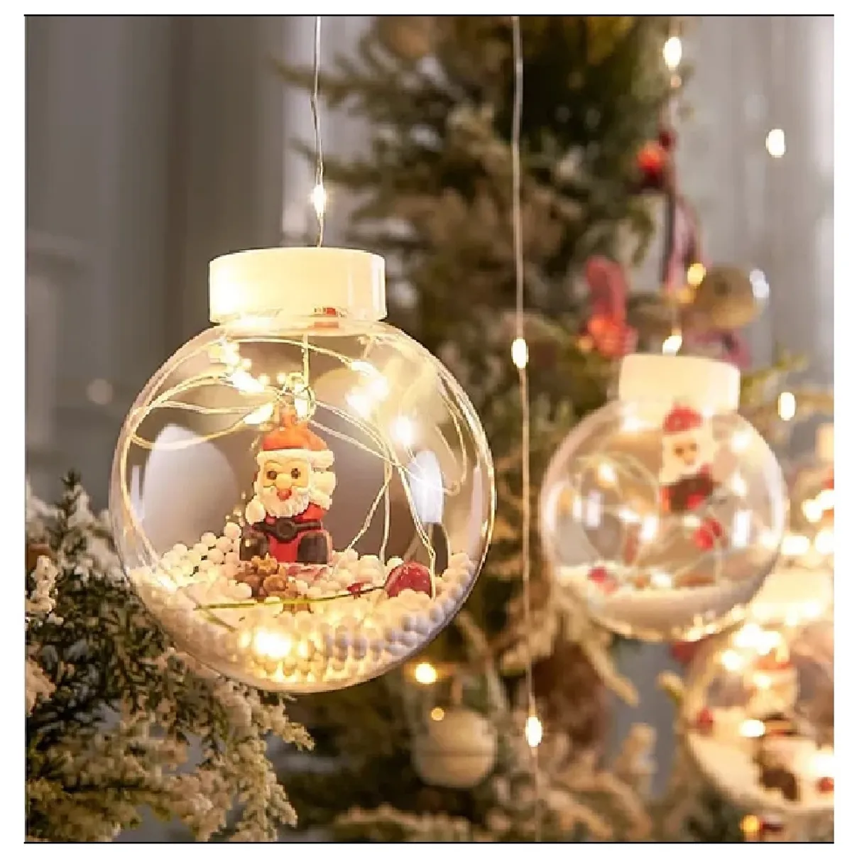 GENERICO - PACK x2 Guirnalda Solar 3 metros Cortina Led Luces 10 Bolas CALIDAS