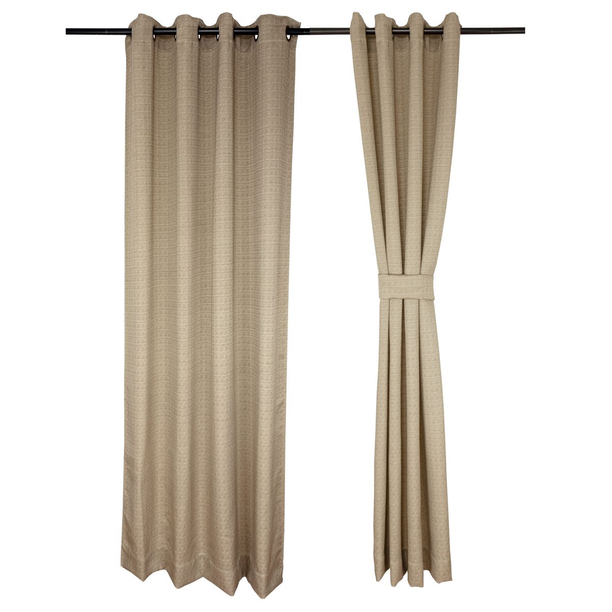 MASEL - Set 2 Cortinas Argollas Barcelona 1.40x2.25 Tostado