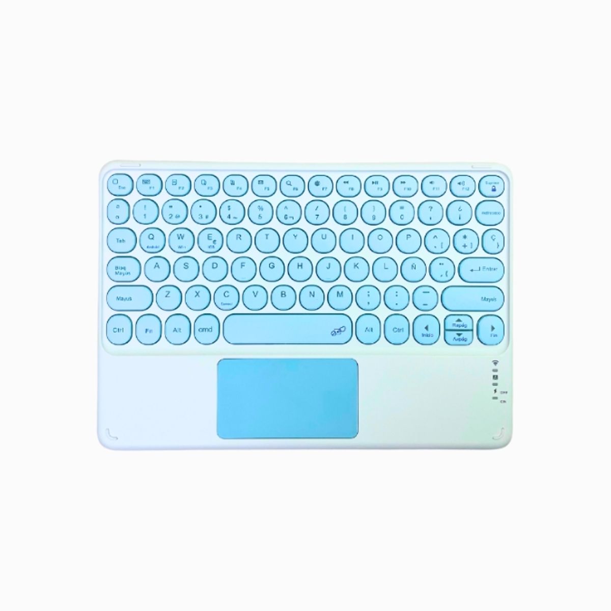 GENERICO - Teclado Touchpad Bluetooth En Español Tablet Pc Cel Celeste