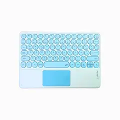GENERICO - Teclado Touchpad Bluetooth En Español Tablet Pc Cel Celeste
