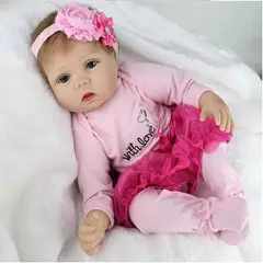 TIOZONEY - Muñeca bebe reborn vinilo de silicona juguetes para 55cm