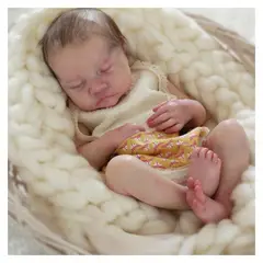 TIOZONEY - Muñeca bebe reborn vinilo de silicona juguetes para 49cm