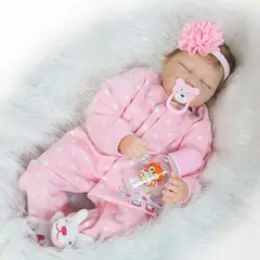 TIOZONEY - Muñeca bebe reborn vinilo de silicona juguetes para 55cm