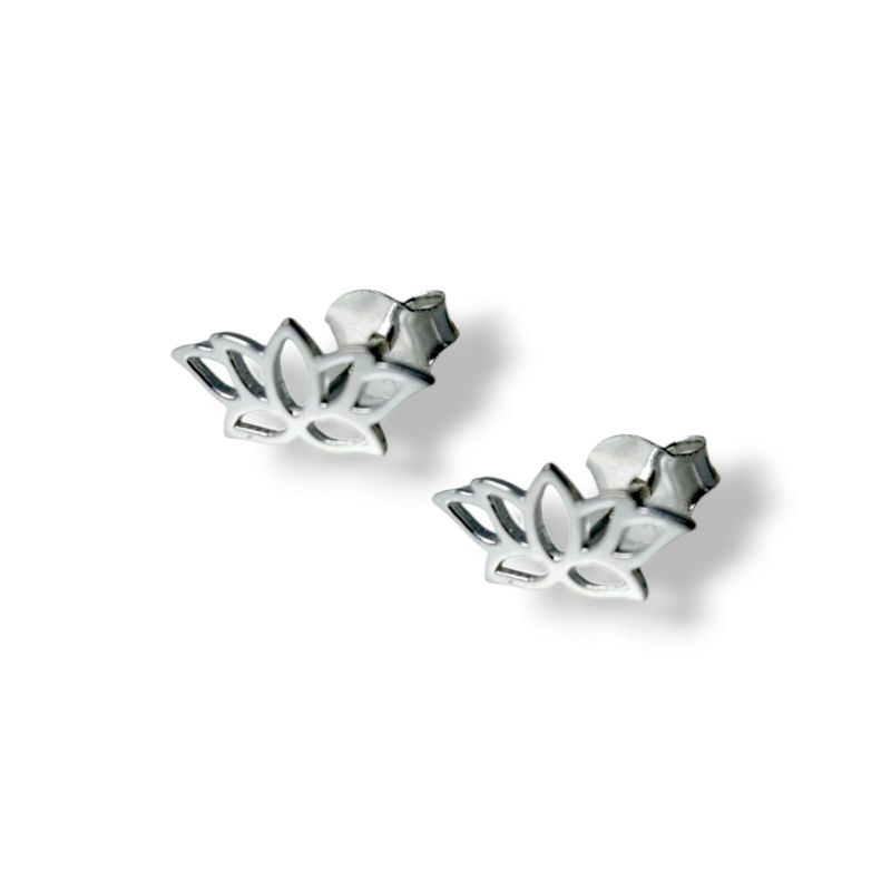 GENERICO - Aros de  Plata Modelo Flor de Loto