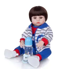 TIOZONEY - Muñeca bebe reborn vinilo de silicona juguetes para 48cm