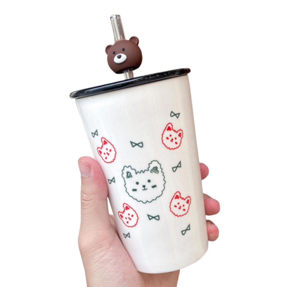 GENERICO - Tazon Taza 400ml Bombilla Ceramica Diseño Ositos