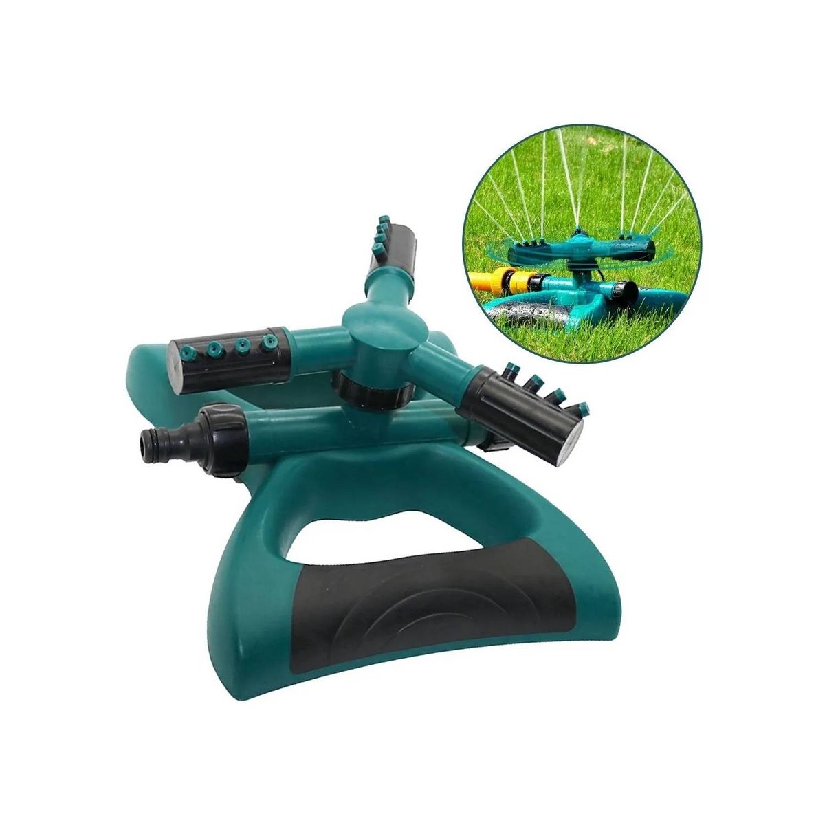 GENERICO - Regador Giratorio Aspersor Base 3 Brazos Riego Automatico