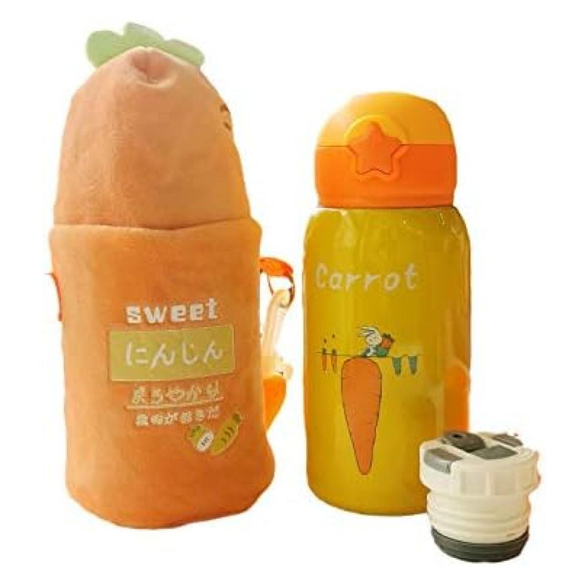 GENERICO - Botella De Agua Infantil 500ml Diseño Zanahoria Naranja