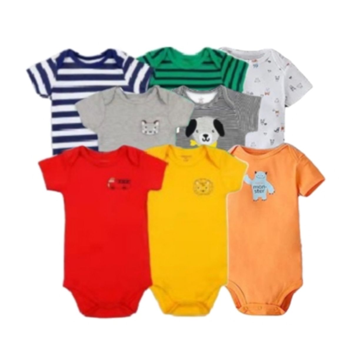 TEDMIMAK - SuperPack 8 Bodies Manga Corta Tedmimak 100% Algodón Niño Surtido