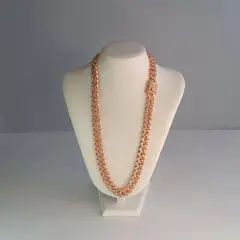 GENERICO - Cadena eslabones cubano diamantes de imitación unisex estilo Hip Hop