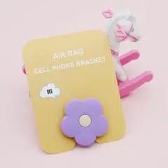 GENERICO - Anillo Celular Soporte Grip Socket 3d Para iPhone Samsung Flor Morada