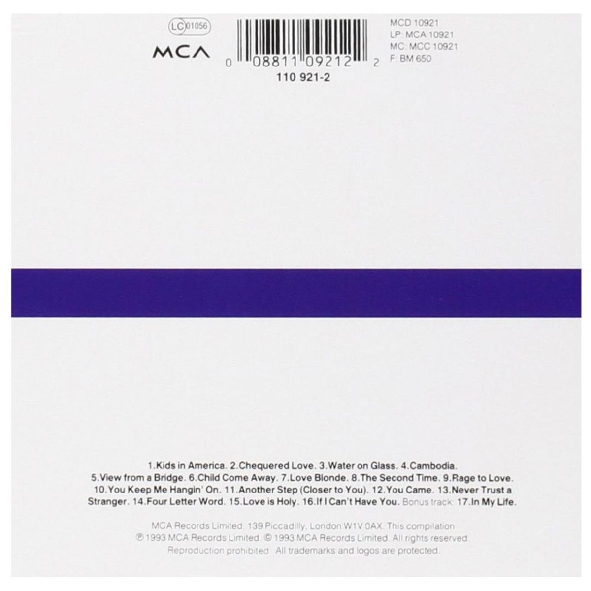 HITWAY MUSIC - KIM WILDE - SINGLES COLLECTION - CD HITWAY MUSIC