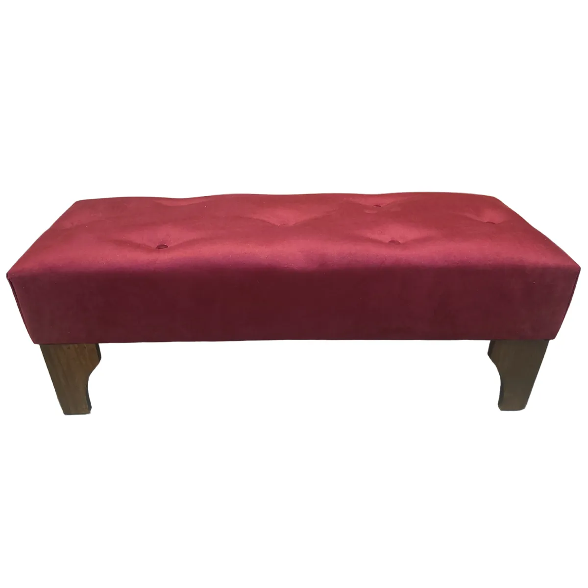 GENERICO - Banqueta Botone Burdeo Felpa 100x40x40 Muebles Rimar
