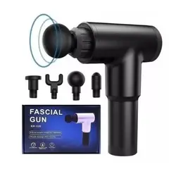 GENERICO - Pistola Masajeadora Muscular 4 Cabezales Recargable