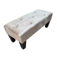 Banqueta Botone Beige Felpa 100x40x40 Muebles Rimar
