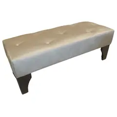 GENERICO - Banqueta Botone Beige Felpa 100x40x40 Muebles Rimar
