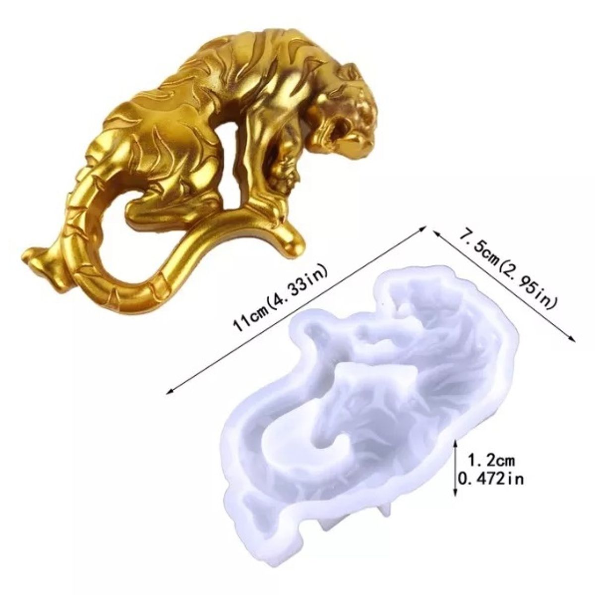 GENERICO - Molde Silicona Resina Uv Jabon Adorno Tigre