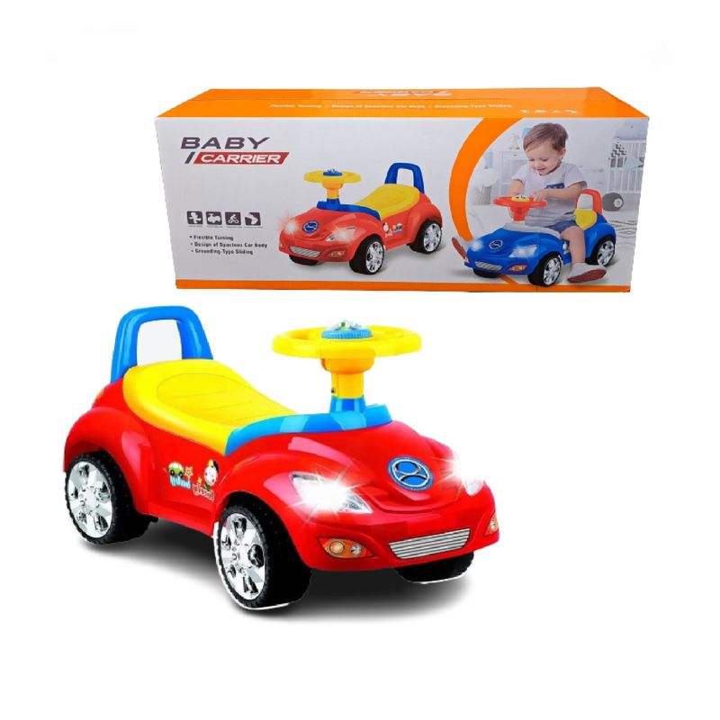GENERICO - Auto correpasillo rojo con asiento tipo baúl luz y sonido