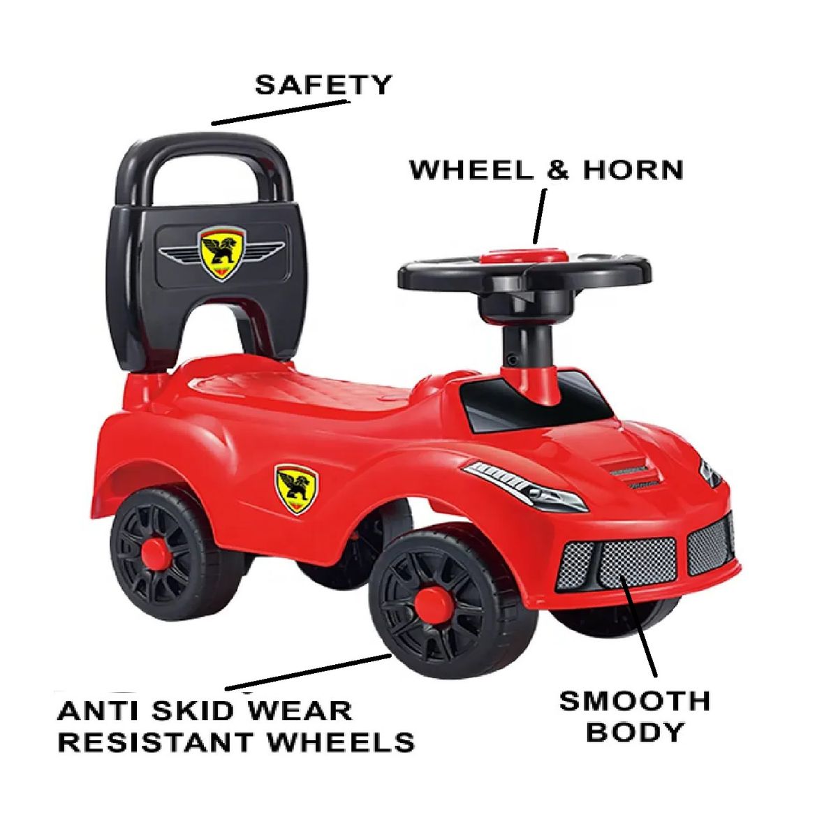 GENERICO - Auto correpasillo para niños rojo