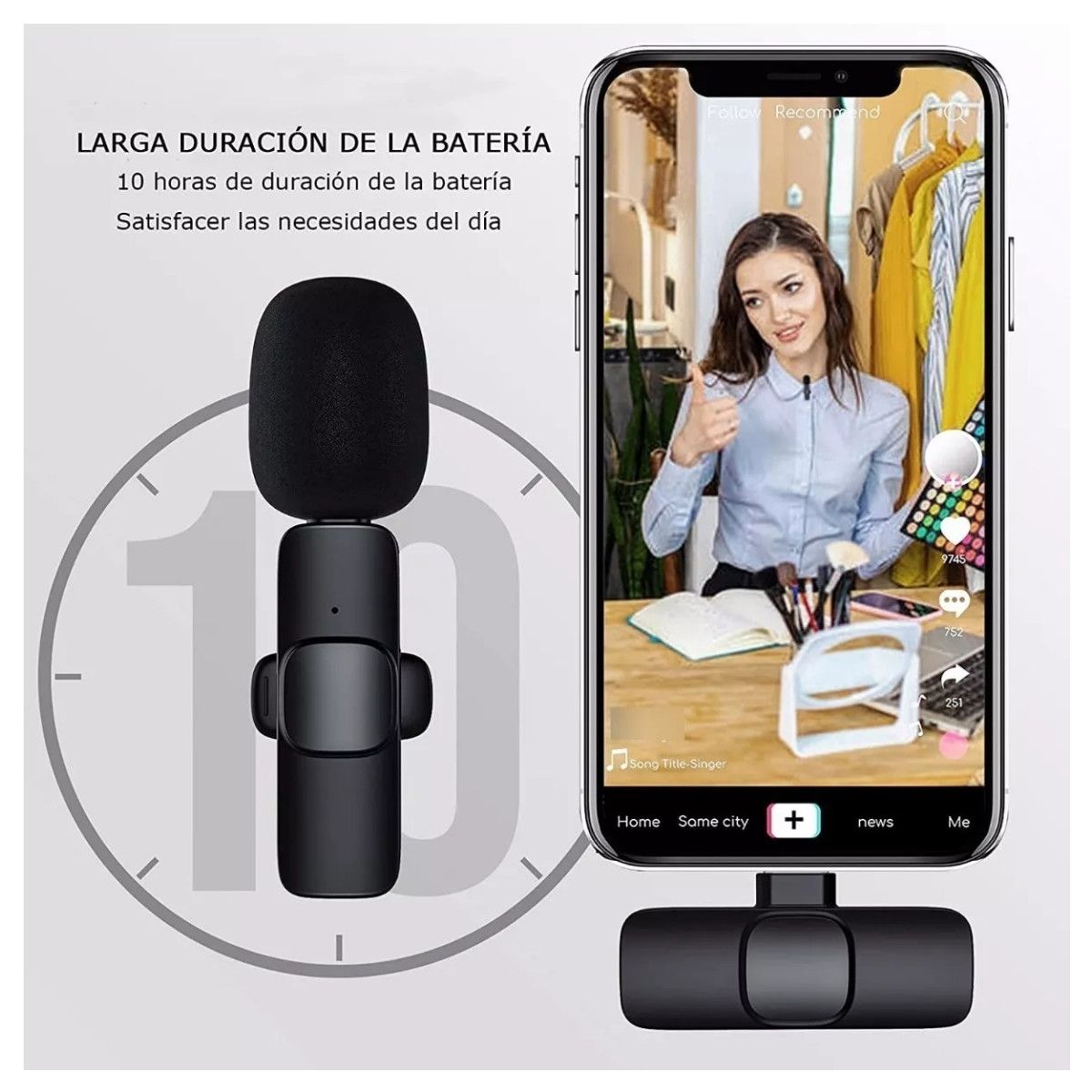 KUANGYE - Micrófono Inalámbrico Solapa Lavalier Para Android