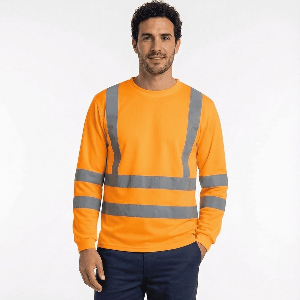 T-WORLD - Polera Dry Fit Reflectante Manga Larga Hombre UPF50+ Trabajo