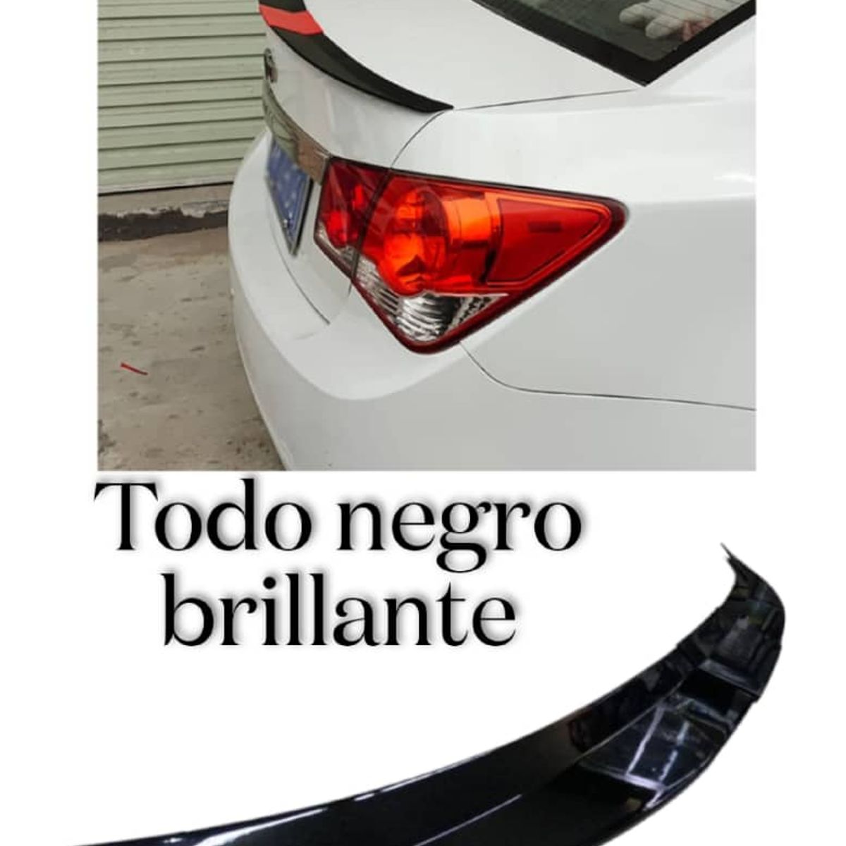 GENERICO - Lip Alerón maletero universal para auto Todo Negro Brillante