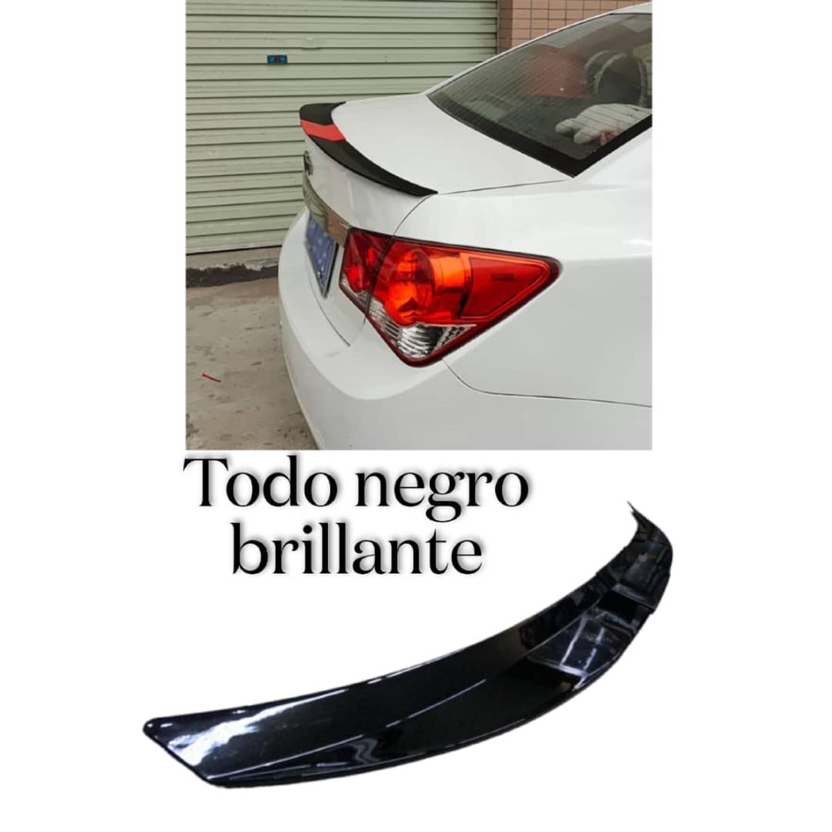 GENERICO - Lip Alerón maletero universal para auto Todo Negro Brillante