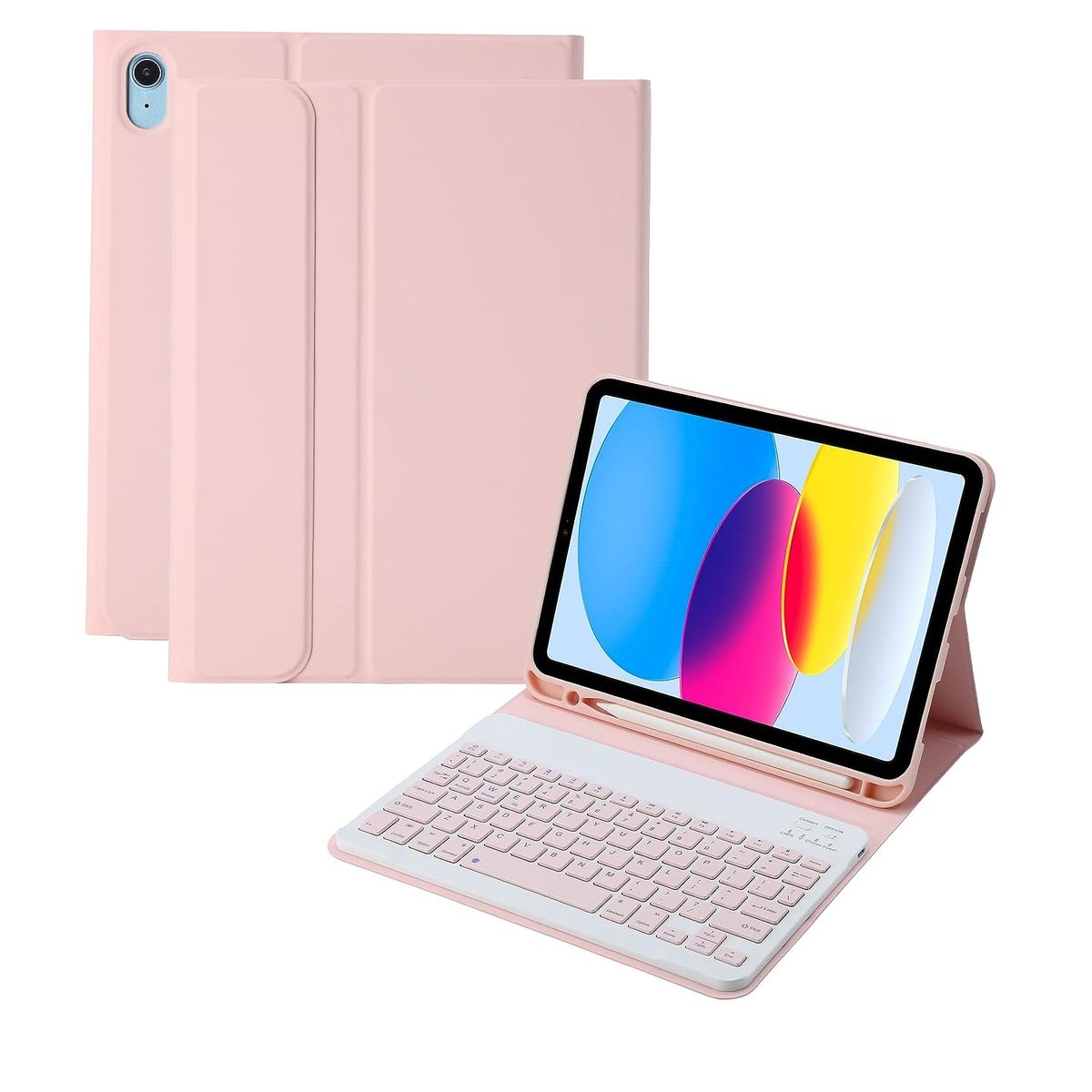 GENERICO - Carcasa Funda Con Teclado Para iPad 10ma Gen 10.9 2022 / Rosa 109
