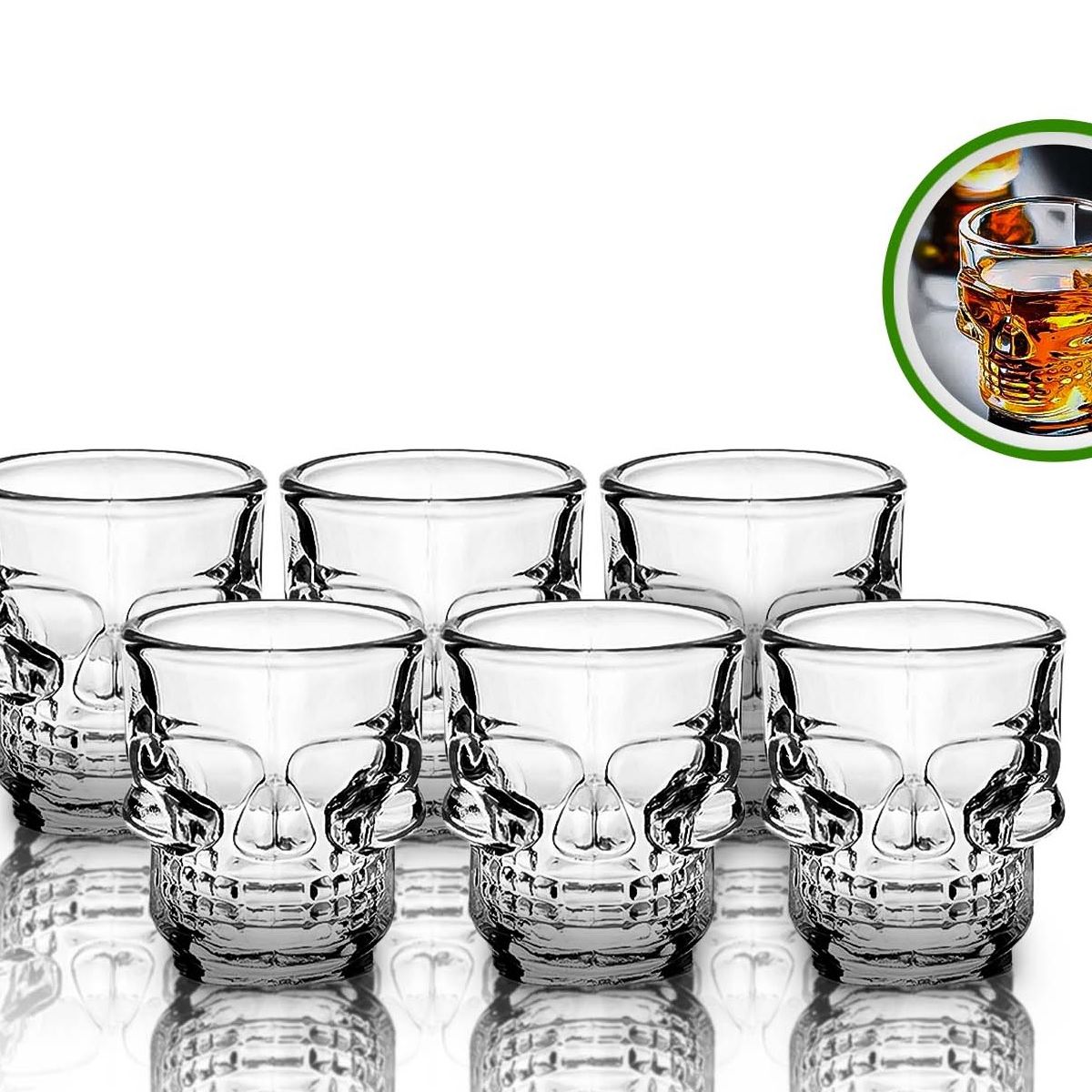 GENERICO - Vasos De Tequila Calavera Estilo Nordico 75cc