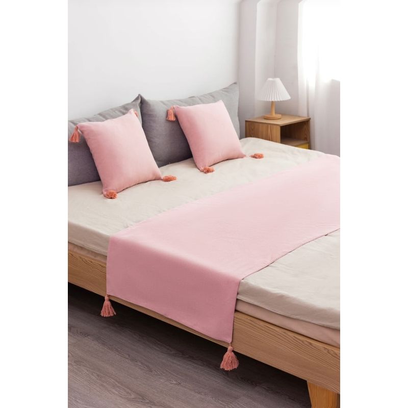 ANGELES DEL HOGAR - Pieceras Plush con pompon sola 2 plazas/King