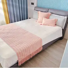 ANGELES DEL HOGAR - Pieceras Tejidas croche con flecos sola 2 plazas/King