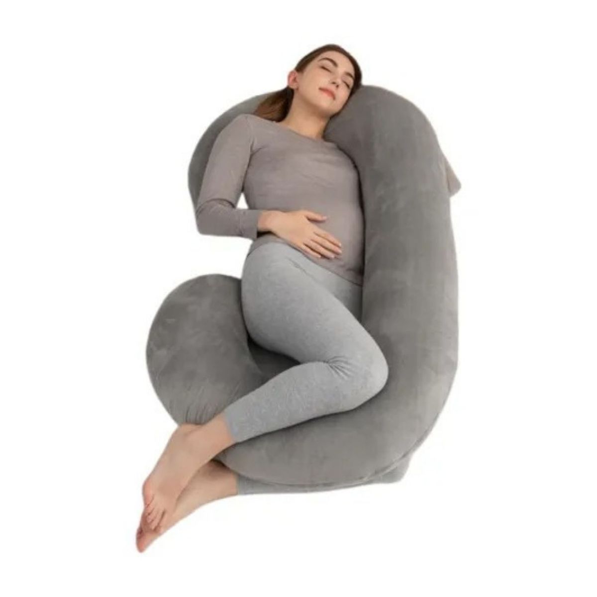 BABYLUNA - Cojín Almohada Maternal con Funda Extra Suave Gris