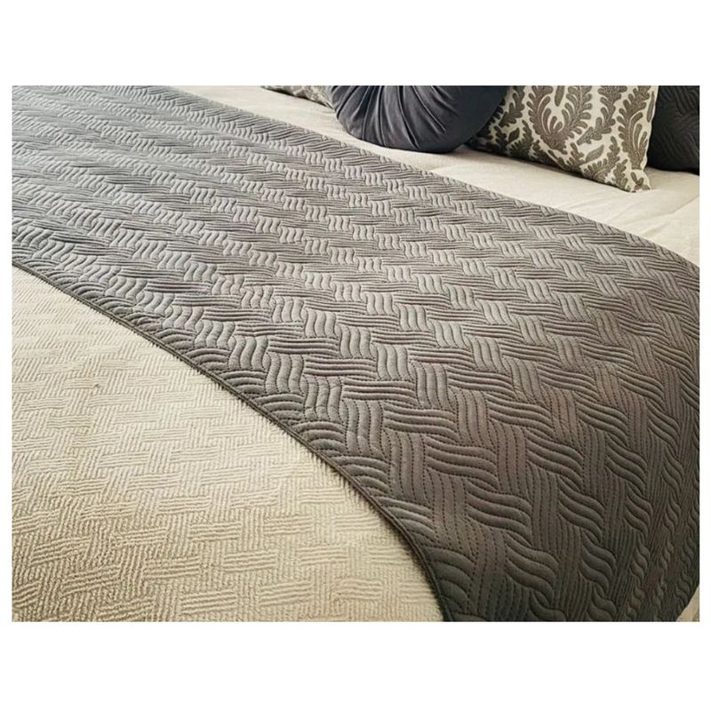 COMPRAPO - Piecera Plush Diseño Gris 210x70 para King o 2Plazas