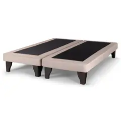 DULCES SUEÑOS - Base De Cama Europea 2 Plazas 190X150 Beige Felpa