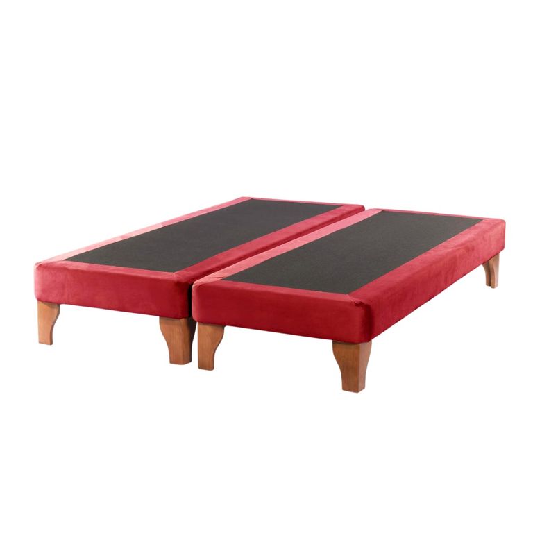 Base De Cama Europea King Rojo Felpa