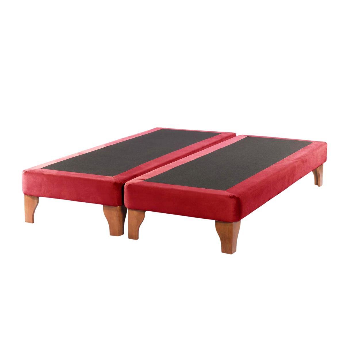 DULCES SUEÑOS - Base De Cama Europea 2 Plazas 190X150 Rojo Felpa