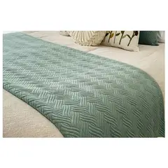 GENERICO - Piecera Plush Diseño Menta 210x70 para King o 2Plazas