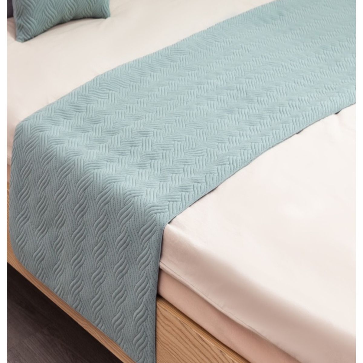 GENERICO - Piecera Plush Diseño Menta 210x70 para King o 2Plazas