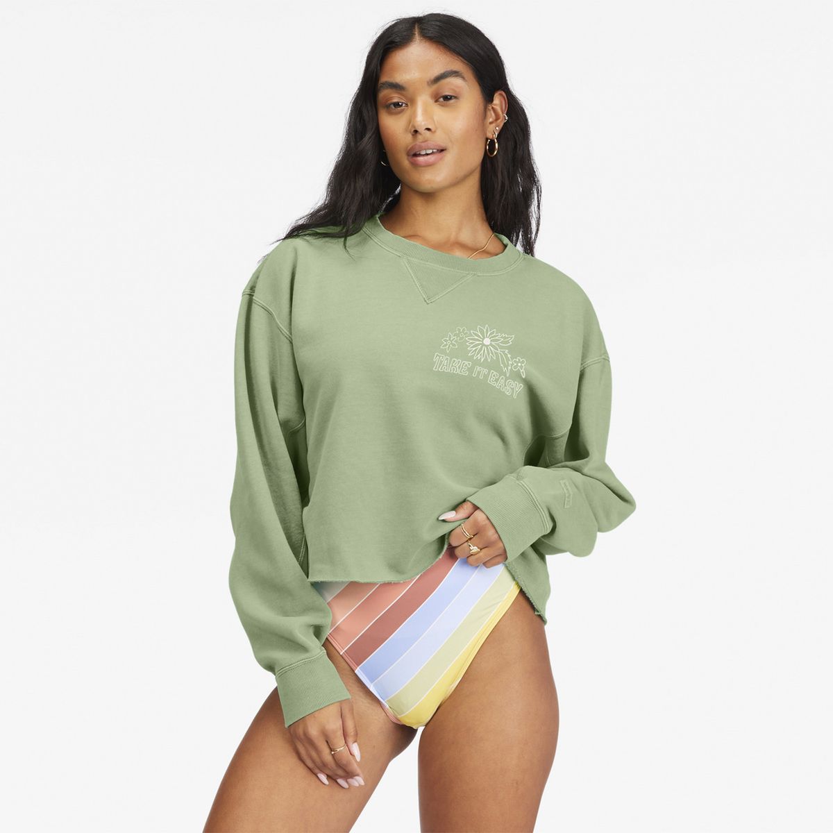 BILLABONG - Polerón Take It Easy J Otlr Verde Mujer BILLABONG