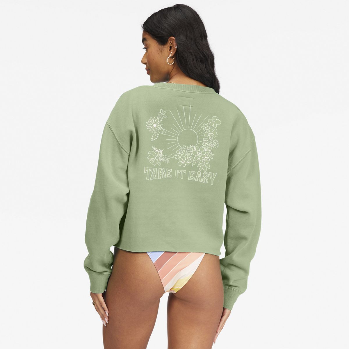 BILLABONG - Polerón Take It Easy J Otlr Verde Mujer BILLABONG