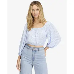 BILLABONG - Blusa M/C Sun City 2 J Wvtp Celeste Mujer