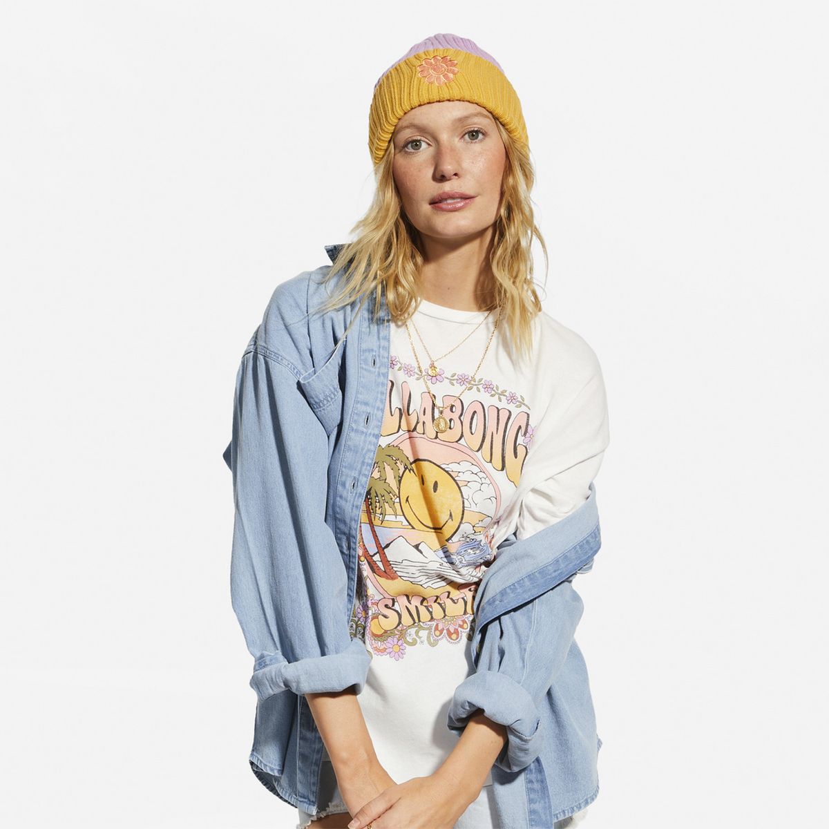 BILLABONG - Gorro Smiley Beanie Naranjo Mujer BILLABONG