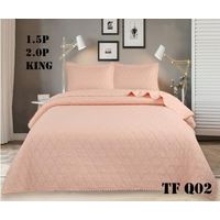 Cobertor Quilts de Verano / Cubrecamas con Pompones KING - Melon