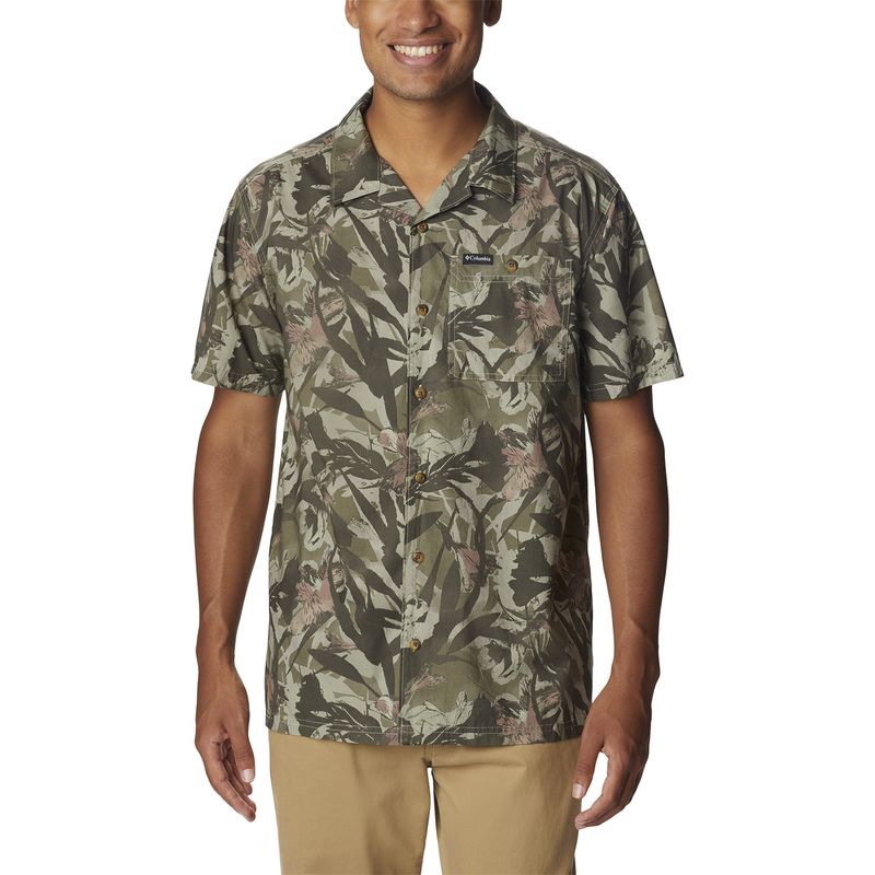 COLUMBIA - Camisa M/C Pine Canyon Short S Verde Musgo Hombre COLUMBIA